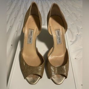 Jimmy Choo D’Orsay Metallic Heels - Size 41